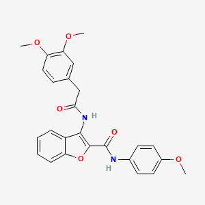molecular formula C26H24N2O6 B2663935 3-(2-(3,4-dimethoxyphenyl)acetamido)-N-(4-methoxyphenyl)benzofuran-2-carboxamide CAS No. 862977-39-7