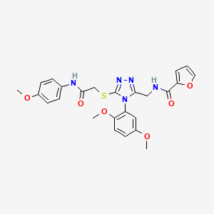 N-[[4-(2,5-dimethoxyphenyl)-5-[2-(4-methoxyanilino)-2-oxoethyl]sulfanyl-1,2,4-triazol-3-yl]methyl]furan-2-carboxamide