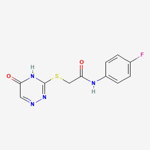 N-(4-fluorophenyl)-2-((5-oxo-4,5-dihydro-1,2,4-triazin-3-yl)thio)acetamide