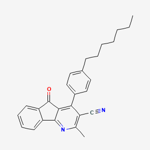 molecular formula C27H26N2O B2663947 4-(4-庚基苯基)-2-甲基-5-氧代-5H-吲哚并[1,2-b]吡啶-3-碳腈 CAS No. 439108-64-2