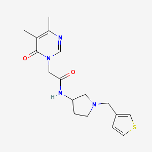 2-(4,5-dimethyl-6-oxo-1,6-dihydropyrimidin-1-yl)-N-{1-[(thiophen-3-yl)methyl]pyrrolidin-3-yl}acetamide