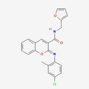 (2Z)-2-[(4-chloro-2-methylphenyl)imino]-N-(furan-2-ylmethyl)-2H-chromene-3-carboxamide