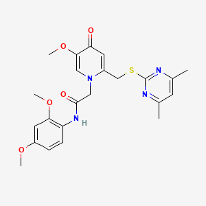 molecular formula C23H26N4O5S B2663964 N-(2,4-二甲氧基苯基)-2-(2-(((4,6-二甲基嘧啶-2-基)硫代甲基)-5-甲氧基-4-氧代吡啶-1(4H)-基)乙酰胺 CAS No. 933253-06-6