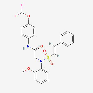 N-[4-(difluoromethoxy)phenyl]-2-(2-methoxy-N-[(E)-2-phenylethenyl]sulfonylanilino)acetamide