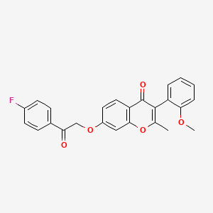 molecular formula C25H19FO5 B2663974 7-[2-(4-Fluorophenyl)-2-oxoethoxy]-3-(2-methoxyphenyl)-2-methylchromen-4-one CAS No. 610763-44-5