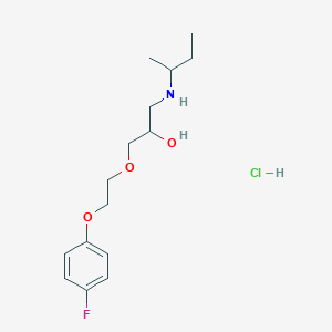 molecular formula C15H25ClFNO3 B2663989 1-(丁基氨基)-3-(2-(4-氟苯氧)乙氧基)丙烷-2-醇盐酸盐 CAS No. 1351651-95-0