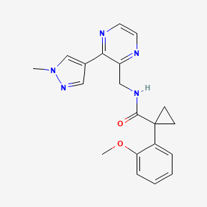 1-(2-methoxyphenyl)-N-((3-(1-methyl-1H-pyrazol-4-yl)pyrazin-2-yl)methyl)cyclopropanecarboxamide