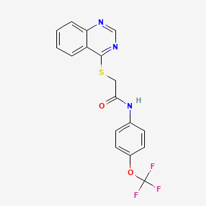 molecular formula C17H12F3N3O2S B2664002 2-(quinazolin-4-ylthio)-N-(4-(trifluoromethoxy)phenyl)acetamide CAS No. 721409-42-3