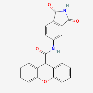 molecular formula C22H14N2O4 B2664026 N-(1,3-二氧异吲哚-5-基)-9H-黄色素-9-甲酰胺 CAS No. 1169976-43-5