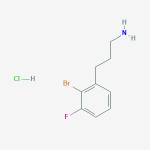 molecular formula C9H12BrClFN B2664028 3-(2-溴-3-氟苯基)丙基胺；盐酸盐 CAS No. 2109353-35-5
