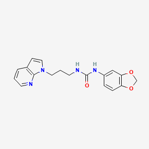 molecular formula C18H18N4O3 B2664031 1-(3-(1H-pyrrolo[2,3-b]pyridin-1-yl)propyl)-3-(benzo[d][1,3]dioxol-5-yl)urea CAS No. 1797745-28-8