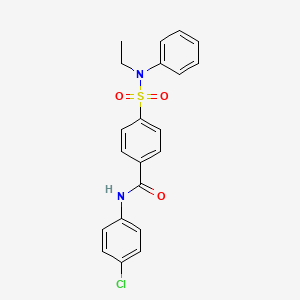 molecular formula C21H19ClN2O3S B2664033 N-(4-chlorophenyl)-4-[ethyl(phenyl)sulfamoyl]benzamide CAS No. 896680-21-0