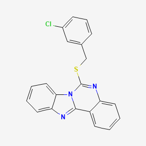 molecular formula C21H14ClN3S B2664038 6-[(3-Chlorobenzyl)thio]benzimidazo[1,2-c]quinazoline CAS No. 688792-84-9