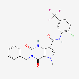 3-benzyl-N-(2-chloro-5-(trifluoromethyl)phenyl)-5-methyl-2,4-dioxo-2,3,4,5-tetrahydro-1H-pyrrolo[3,2-d]pyrimidine-7-carboxamide