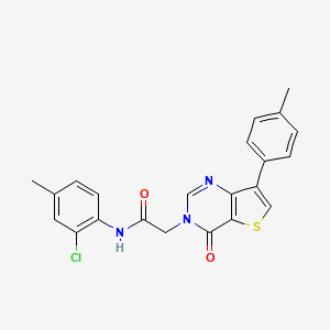 molecular formula C22H18ClN3O2S B2664060 N-(2-chloro-4-methylphenyl)-2-[7-(4-methylphenyl)-4-oxothieno[3,2-d]pyrimidin-3(4H)-yl]acetamide CAS No. 1207030-01-0
