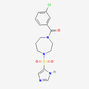 (4-((1H-imidazol-4-yl)sulfonyl)-1,4-diazepan-1-yl)(3-chlorophenyl)methanone