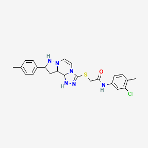 N-(3-chloro-4-methylphenyl)-2-{[11-(4-methylphenyl)-3,4,6,9,10-pentaazatricyclo[7.3.0.0^{2,6}]dodeca-1(12),2,4,7,10-pentaen-5-yl]sulfanyl}acetamide