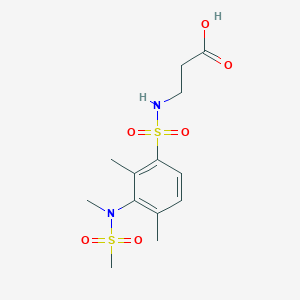 molecular formula C13H20N2O6S2 B2664067 3-[[2,4-Dimethyl-3-[methyl(methylsulfonyl)amino]phenyl]sulfonylamino]propanoic acid CAS No. 881936-42-1