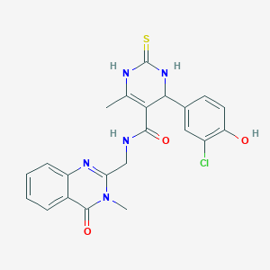 4-(3-Chloro-4-hydroxyphenyl)-6-methyl-N-[(3-methyl-4-oxoquinazolin-2-yl)methyl]-2-sulfanylidene-3,4-dihydro-1H-pyrimidine-5-carboxamide