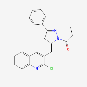 2-chloro-8-methyl-3-[(3-phenyl-1-propionyl-4,5-dihydro-1H-pyrazol-5-yl)methyl]quinoline