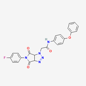 molecular formula C24H18FN5O4 B2664078 2-(5-(4-fluorophenyl)-4,6-dioxo-4,5,6,6a-tetrahydropyrrolo[3,4-d][1,2,3]triazol-1(3aH)-yl)-N-(4-phenoxyphenyl)acetamide CAS No. 1052620-98-0