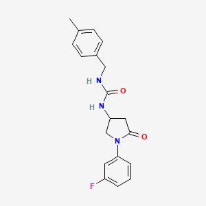 1-(1-(3-Fluorophenyl)-5-oxopyrrolidin-3-yl)-3-(4-methylbenzyl)urea