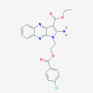 molecular formula C22H19ClN4O4 B266408 ethyl 2-amino-1-(2-{[(4-chlorophenyl)carbonyl]oxy}ethyl)-1H-pyrrolo[2,3-b]quinoxaline-3-carboxylate 