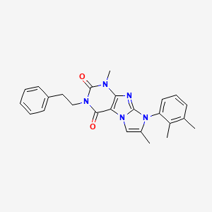 molecular formula C25H25N5O2 B2664081 8-(2,3-dimethylphenyl)-1,7-dimethyl-3-phenethyl-1H-imidazo[2,1-f]purine-2,4(3H,8H)-dione CAS No. 904371-81-9