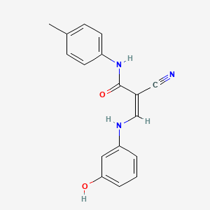 (Z)-2-cyano-3-((3-hydroxyphenyl)amino)-N-(p-tolyl)acrylamide