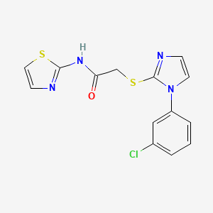 2-((1-(3-chlorophenyl)-1H-imidazol-2-yl)thio)-N-(thiazol-2-yl)acetamide