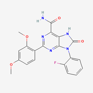 2-(2,4-dimethoxyphenyl)-9-(2-fluorophenyl)-8-oxo-7H-purine-6-carboxamide