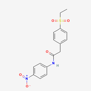 molecular formula C16H16N2O5S B2664092 2-(4-(ethylsulfonyl)phenyl)-N-(4-nitrophenyl)acetamide CAS No. 941992-61-6