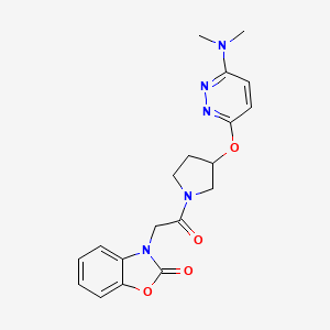 3-(2-(3-((6-(dimethylamino)pyridazin-3-yl)oxy)pyrrolidin-1-yl)-2-oxoethyl)benzo[d]oxazol-2(3H)-one