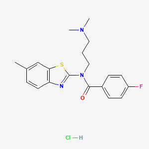 N-(3-(dimethylamino)propyl)-4-fluoro-N-(6-methylbenzo[d]thiazol-2-yl)benzamide hydrochloride