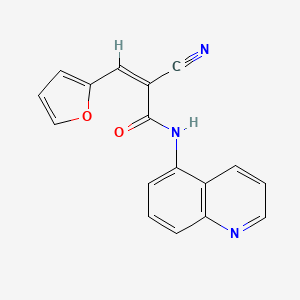 molecular formula C17H11N3O2 B2664107 (Z)-2-Cyano-3-(furan-2-yl)-N-quinolin-5-ylprop-2-enamide CAS No. 457083-17-9