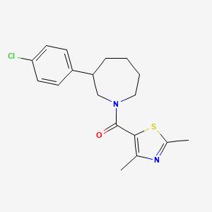 molecular formula C18H21ClN2OS B2664108 (3-(4-Chlorophenyl)azepan-1-yl)(2,4-dimethylthiazol-5-yl)methanone CAS No. 1798545-29-5