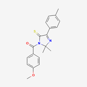 (2,2-dimethyl-5-thioxo-4-(p-tolyl)-2,5-dihydro-1H-imidazol-1-yl)(4-methoxyphenyl)methanone