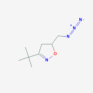 molecular formula C8H14N4O B2664130 5-(叠氮甲基)-3-叔丁基-4,5-二氢-1,2-噁唑 CAS No. 1574316-58-7