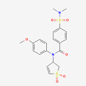 molecular formula C20H22N2O6S2 B2664133 4-(N,N-二甲基磺酰氨基)-N-(1,1-二氧代-2,3-二氢噻吩-3-基)-N-(4-甲氧基苯基)苯甲酰胺 CAS No. 863023-08-9