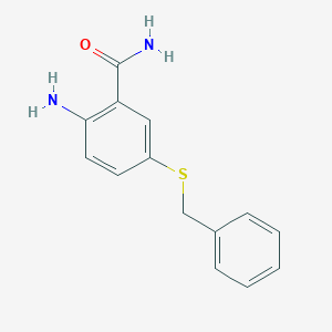 molecular formula C14H14N2OS B2664137 2-Amino-5-(benzylsulfanyl)benzamide CAS No. 1304873-04-8