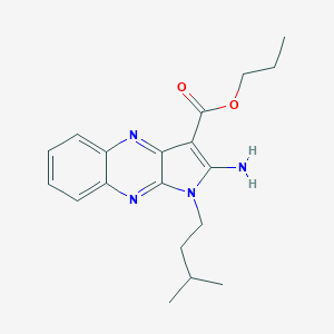 molecular formula C19H24N4O2 B266414 propyl 2-amino-1-(3-methylbutyl)-1H-pyrrolo[2,3-b]quinoxaline-3-carboxylate 