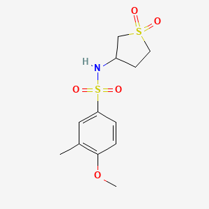 molecular formula C12H17NO5S2 B2664142 N-(1,1-dioxo-1lambda6-thiolan-3-yl)-4-methoxy-3-methylbenzene-1-sulfonamide CAS No. 874788-19-9