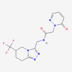 2-(6-oxopyridazin-1(6H)-yl)-N-((6-(trifluoromethyl)-5,6,7,8-tetrahydro-[1,2,4]triazolo[4,3-a]pyridin-3-yl)methyl)acetamide