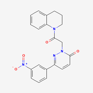 molecular formula C21H18N4O4 B2664160 2-[2-(3,4-dihydro-2H-quinolin-1-yl)-2-oxoethyl]-6-(3-nitrophenyl)pyridazin-3-one CAS No. 941930-53-6
