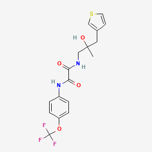 molecular formula C17H17F3N2O4S B2664162 N-{2-hydroxy-2-[(thiophen-3-yl)methyl]propyl}-N'-[4-(trifluoromethoxy)phenyl]ethanediamide CAS No. 2097867-76-8