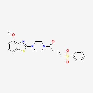 molecular formula C22H25N3O4S2 B2664165 1-(4-(4-Methoxybenzo[d]thiazol-2-yl)piperazin-1-yl)-4-(phenylsulfonyl)butan-1-one CAS No. 941925-50-4