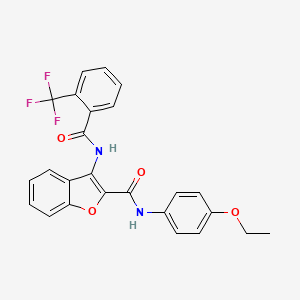 molecular formula C25H19F3N2O4 B2664171 N-(4-ethoxyphenyl)-3-(2-(trifluoromethyl)benzamido)benzofuran-2-carboxamide CAS No. 862978-11-8