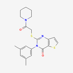 3-(3,5-dimethylphenyl)-2-{[2-oxo-2-(piperidin-1-yl)ethyl]sulfanyl}thieno[3,2-d]pyrimidin-4(3H)-one