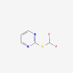 molecular formula C5H4F2N2S B2664192 Pyrimidine, 2-[(difluoromethyl)thio]- CAS No. 129549-96-8