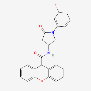 N-[1-(3-fluorophenyl)-5-oxopyrrolidin-3-yl]-9H-xanthene-9-carboxamide